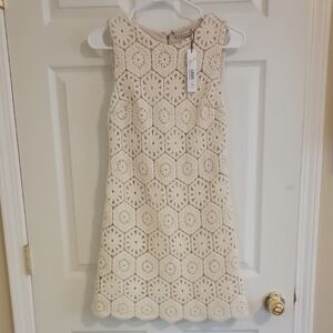 Alice + Olivia Cream Crochet Dress